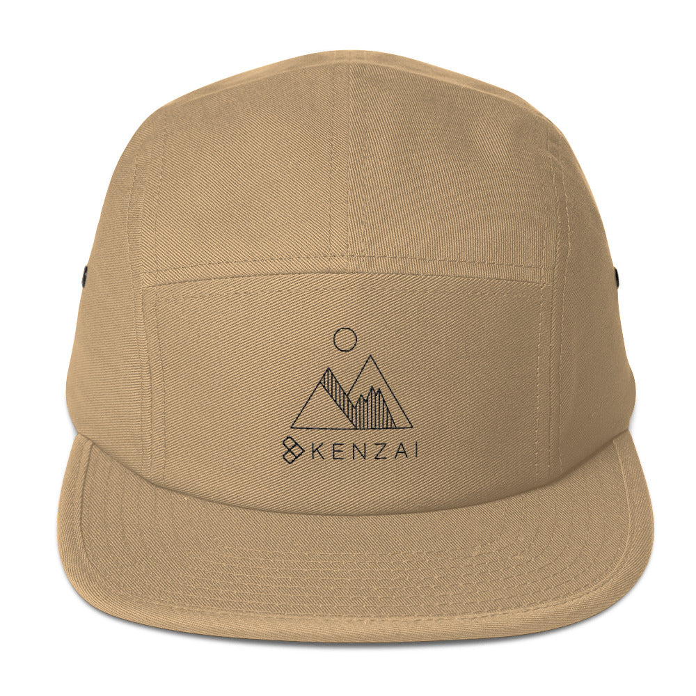 Five Panel Cap - Black Embroidered Mountain Design – KenzaiShop