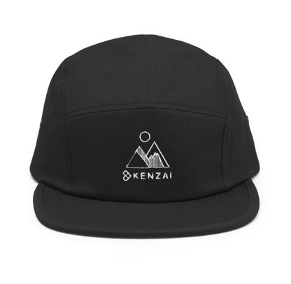 Five Panel Cap - White Embroidered Mountain Design