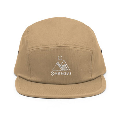 Five Panel Cap - White Embroidered Mountain Design